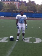 Chiefs tailback Palyte Stubbs warming at halftime. 