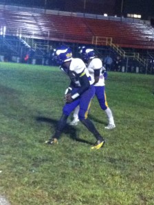 South Shore Vikings line up for play in 36-2 victory over Thomas Jefferson Friday night at Thomas Jefferson High School field. 