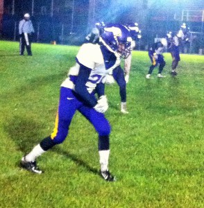 South Shore receiver gets ready for snap.  