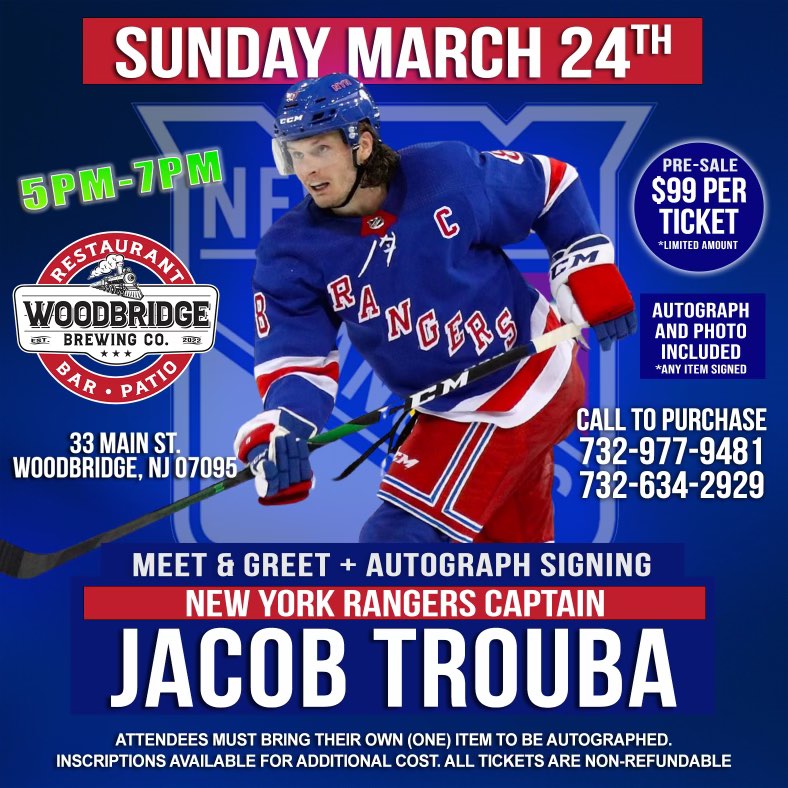 Trouba Ranger Torpedo NY Ranger Captain and Defenseman Jacob Trouba to Appear at Woodbridge ...